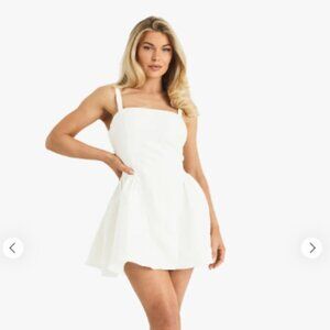 Boohoo White skater dress